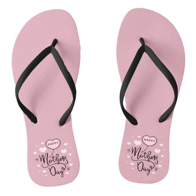 Cute Happy Mother's Day Calligraphy | Flip Flops (Footbed)