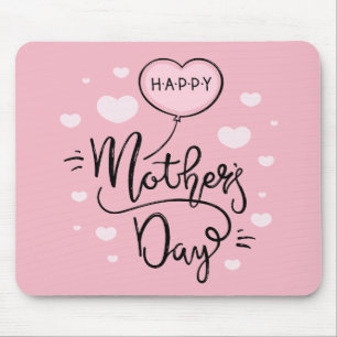 Cute Happy Mother's Day Calligraphy Mouse Pad