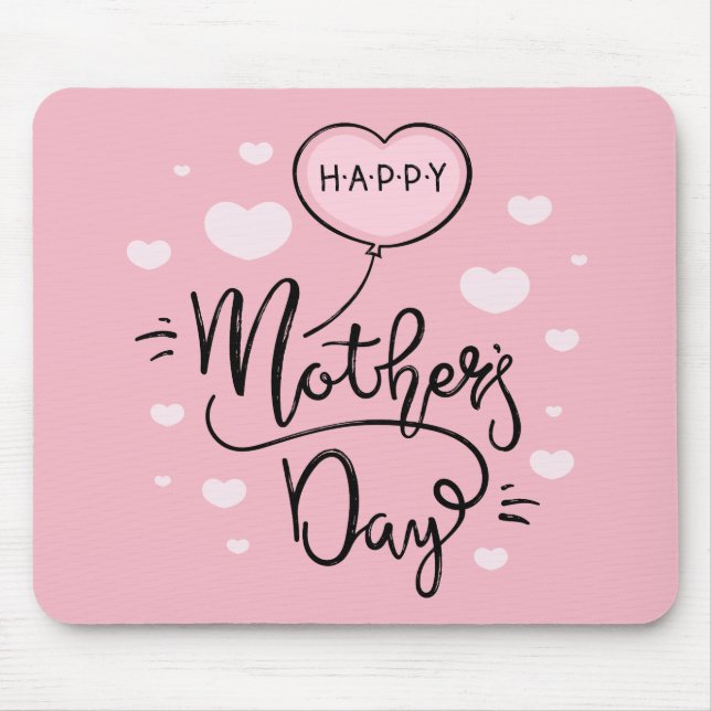 Cute Happy Mother's Day Calligraphy | Mouse Pad (Front)