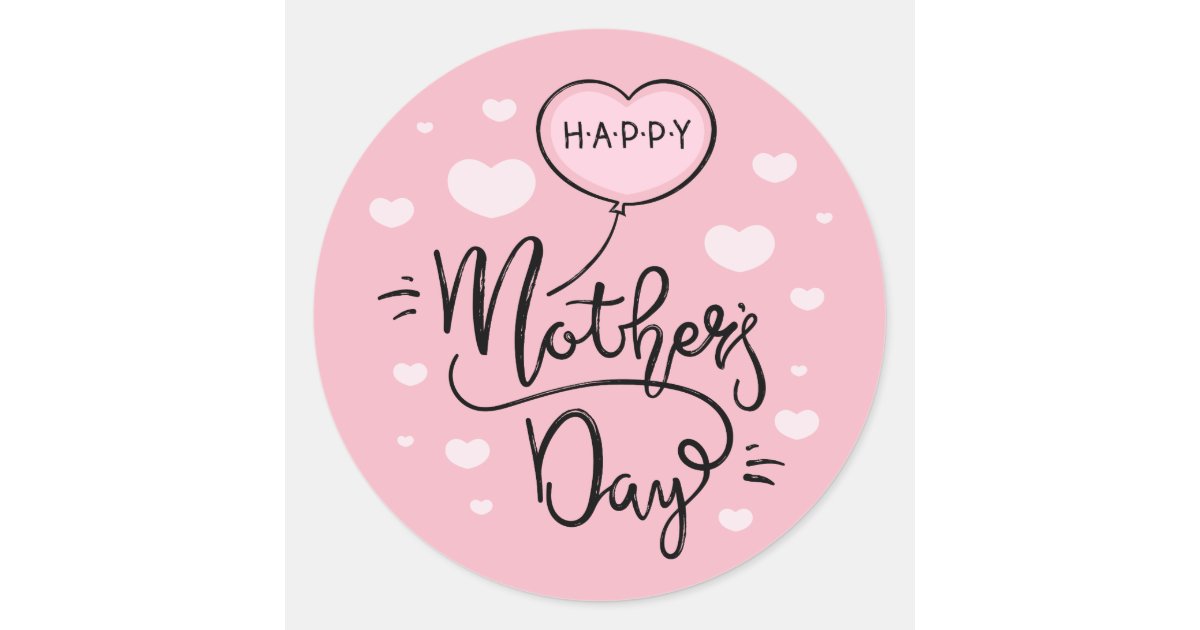 Cute Happy Mother's Day Calligraphy | Sticker | Zazzle.com