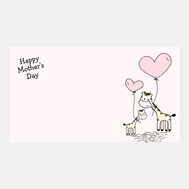 Cute Happy Mother's Day Giraffes  (Front)