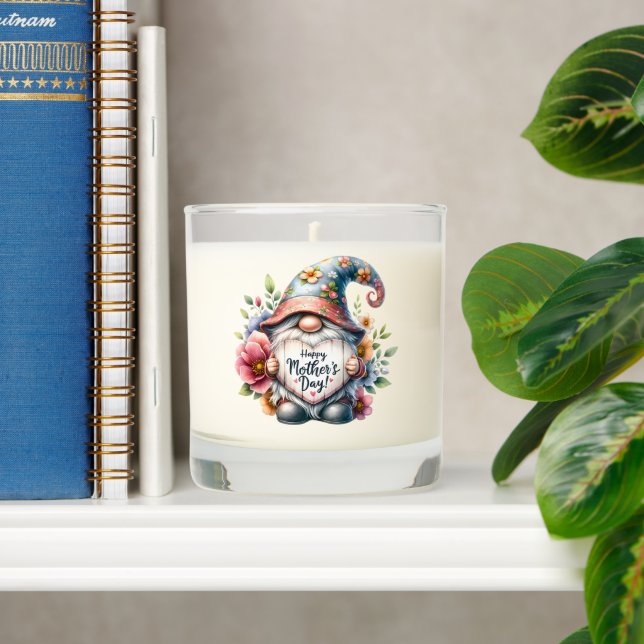 Cute Happy Mother's Day gnome  Scented Candle (Shelf)