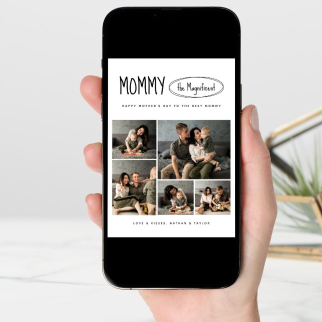 Cute Happy Mother's Day Photo Folded Greeting Card (Front Digital)