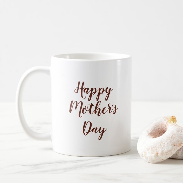 Cute Happy Mother's Day Typography Espresso Coffee Mug (With Donut)