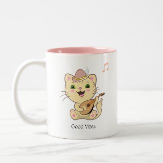 Cute Happy Musical Ginger Tabby Cat 