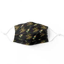 Cute Happy New Year and Champagne Bottle Adult Cloth Face Mask
