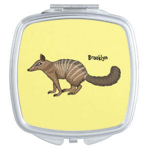 Cute happy numbat cartoon illustration compact mirror