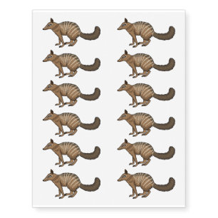 Cute happy numbat cartoon illustration temporary tattoos
