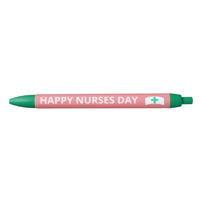 Cute Happy Nurses Day Pink Teal Pen (Front)