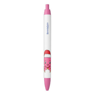Cute happy octopus wearing Christmas hat cartoon Pen