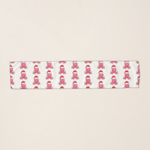 Cute happy octopus wearing Christmas hat cartoon Scarf