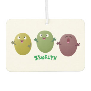 Cute happy olives singing cartoon air freshener