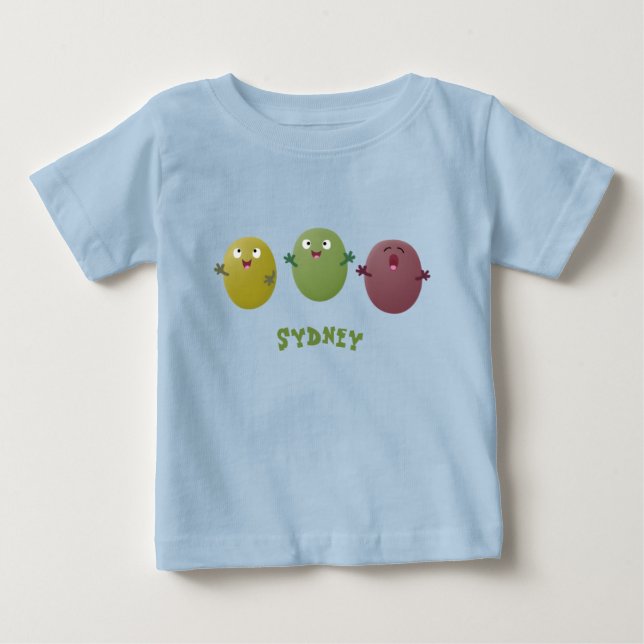 Cute happy olives singing cartoon baby T-Shirt (Front)