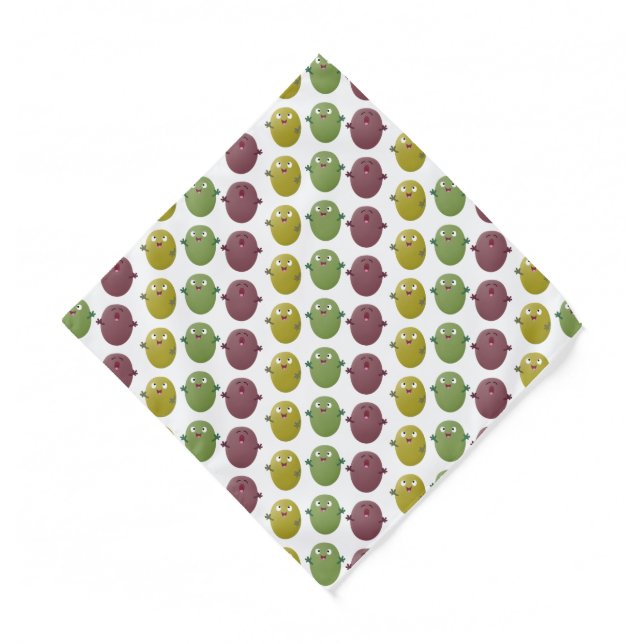 Cute happy olives singing cartoon bandana (Front)