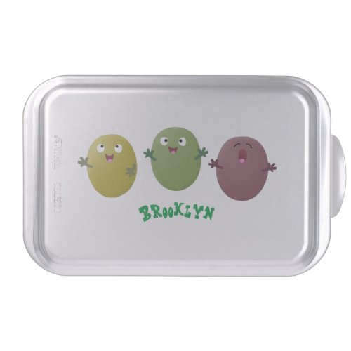 Cute happy olives singing cartoon cake pan