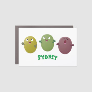 Cute happy olives singing cartoon car magnet