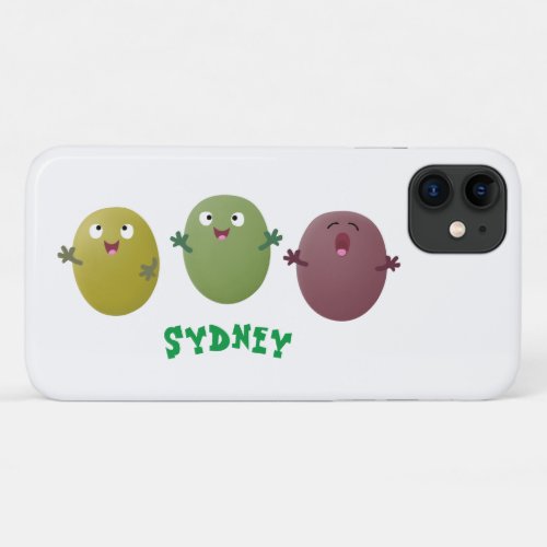 Cute happy olives singing cartoon iPhone 11 case