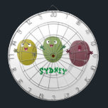 Cute happy olives singing cartoon dart board<br><div class="desc">These happy olives are singing in a fun trio. Drawn in cute cartoon illustration style.</div>