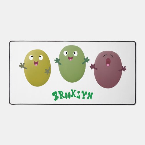 Cute happy olives singing cartoon desk mat