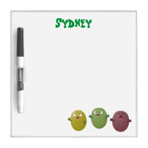 Cute happy olives singing cartoon dry erase board