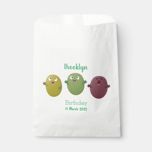 Cute happy olives singing cartoon favor bag