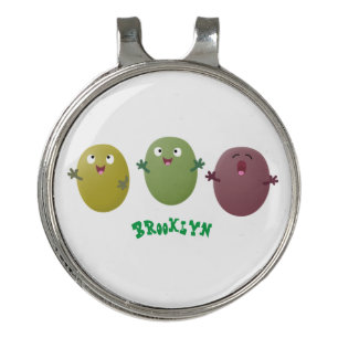 Cute happy olives singing cartoon golf hat clip