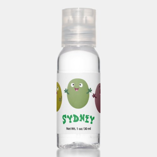 Cute happy olives singing cartoon hand sanitizer