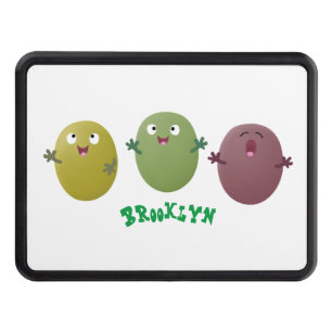 Cute happy olives singing cartoon hitch cover