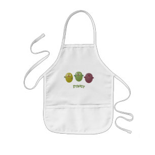 Cute happy olives singing cartoon kids' apron