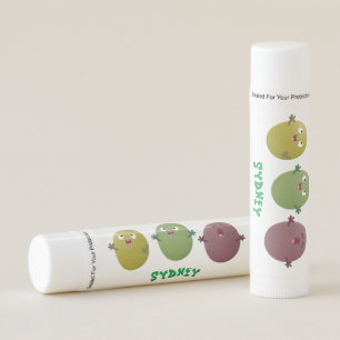 Cute happy olives singing cartoon lip balm