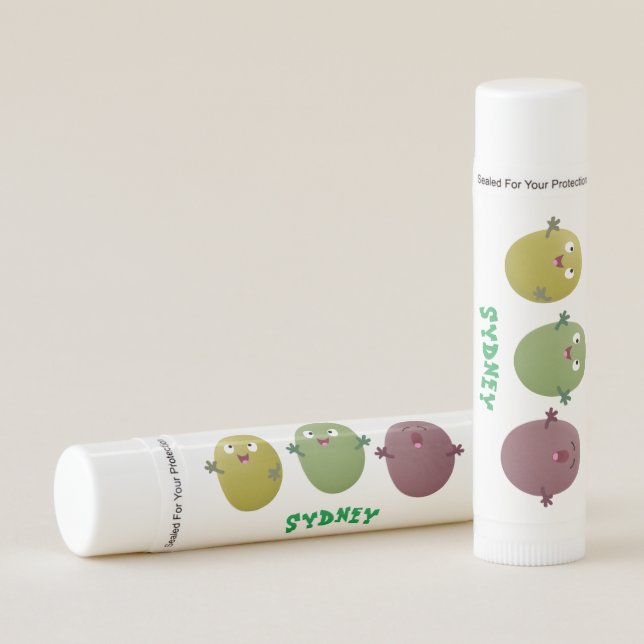 Cute happy olives singing cartoon lip balm (Front)