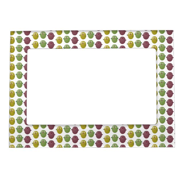 Cute happy olives singing cartoon magnetic frame (Front)