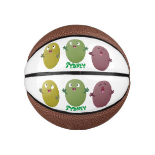 Cute happy olives singing cartoon mini basketball