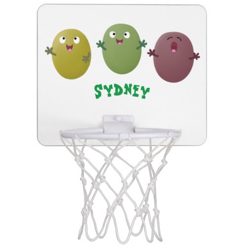 Cute happy olives singing cartoon mini basketball hoop