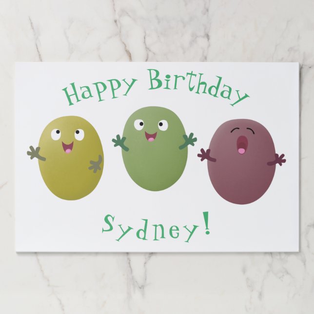 Cute happy olives singing cartoon paper pad (Front)
