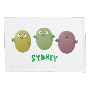 Cute happy olives singing cartoon pillow case