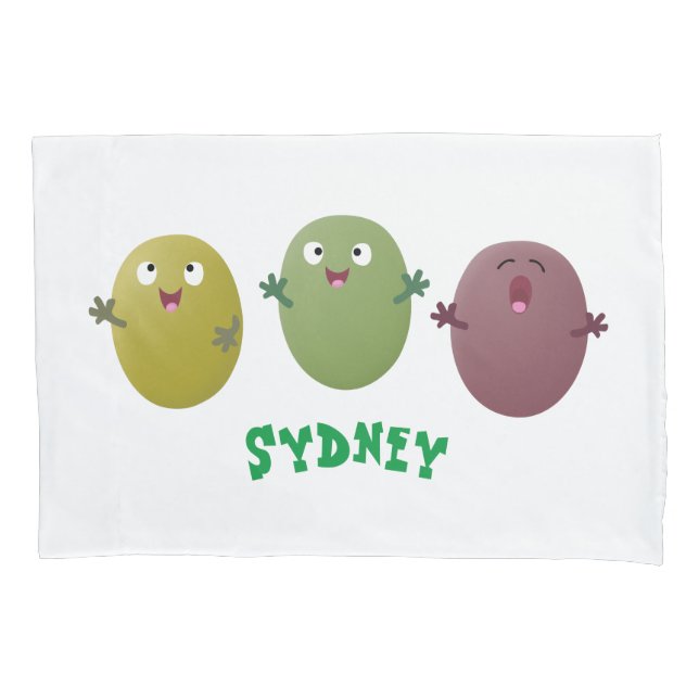 Cute happy olives singing cartoon pillow case (Front)