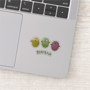 Cute happy olives singing cartoon sticker