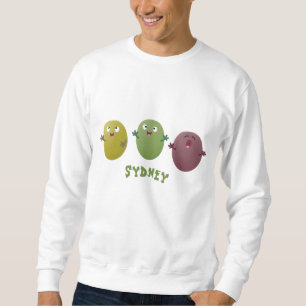 Cute happy olives singing cartoon sweatshirt