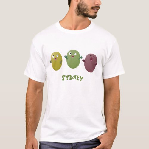 Cute happy olives singing cartoon T_Shirt