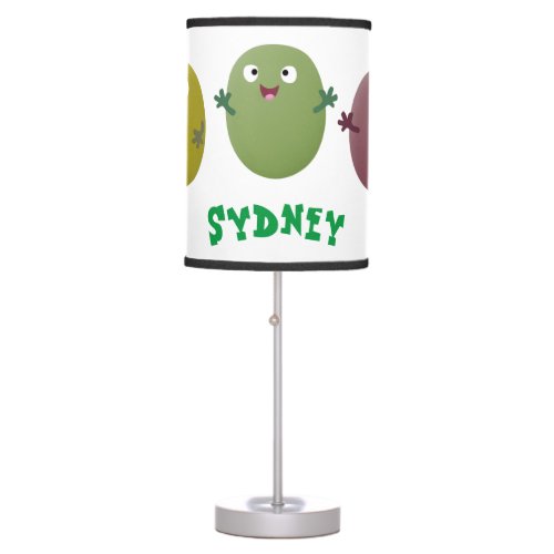 Cute happy olives singing cartoon table lamp