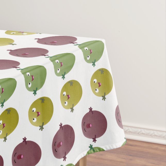 Cute happy olives singing cartoon tablecloth (In Situ)