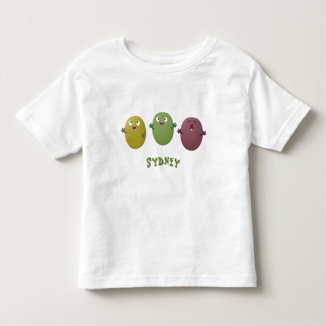 Cute happy olives singing cartoon toddler t-shirt (Front)