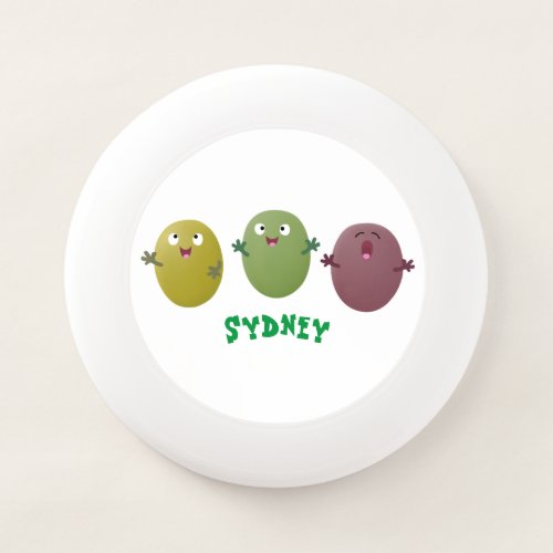 Cute happy olives singing cartoon Wham_O frisbee