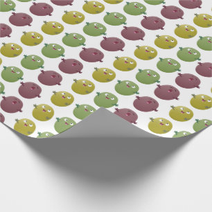 Cute happy olives singing cartoon wrapping paper