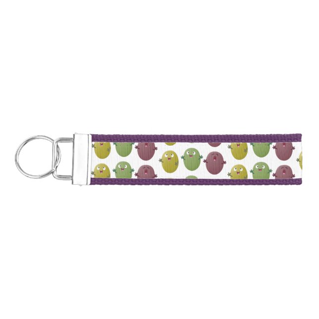 Cute happy olives singing cartoon wrist keychain (Keys on Left)