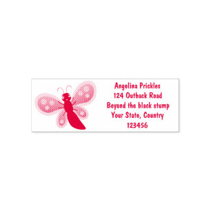 Cute happy orange butterfly cartoon illustration self-inking stamp