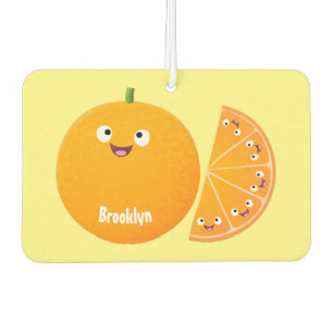 Cute happy orange citrus fruit cartoon  air freshener