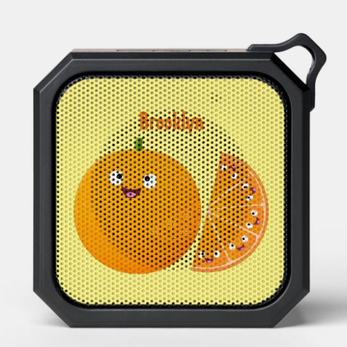 Cute happy orange citrus fruit cartoon bluetooth speaker