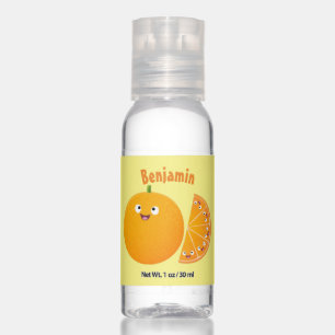 Cute happy orange citrus fruit cartoon hand sanitizer